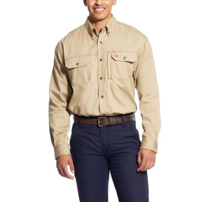 Ariat Work: FR Solid Vent Camisa Hombre - Kaki (HDSUC1453)